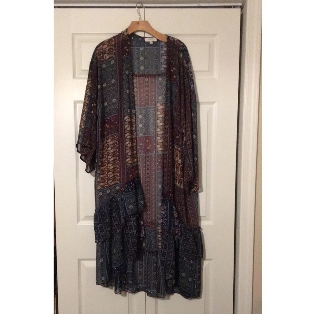 Long, Ruffled Cardigan